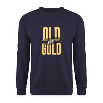 Old but Gold schön und schlicht - Unisex Pullover - Navy - Vorne - Alina (178cm) & Michal (187cm)