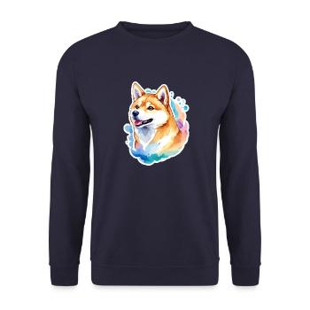 Shiba Inu Aquarelles - Sweat-shirt Unisexe - marine - Devant - Alina (178cm) & Michal (187cm)
