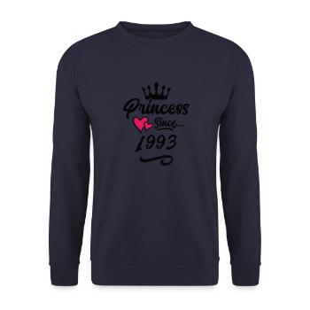 1993 Princess Birthday - Unisex Sweatshirt - navy - Front - Alina (178cm) & Michal (187cm)