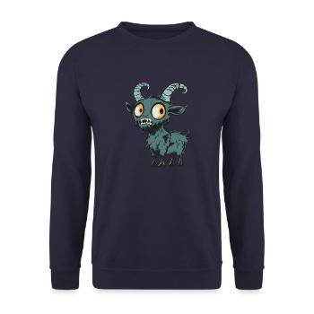 Chèvre de montagne Halloween Zombie - Sweat-shirt Unisexe - marine - Devant - Alina (178cm) & Michal (187cm)