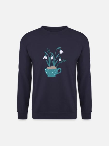 Schneeglöckchen in Tasse, farbig - Unisex Pullover - Navy