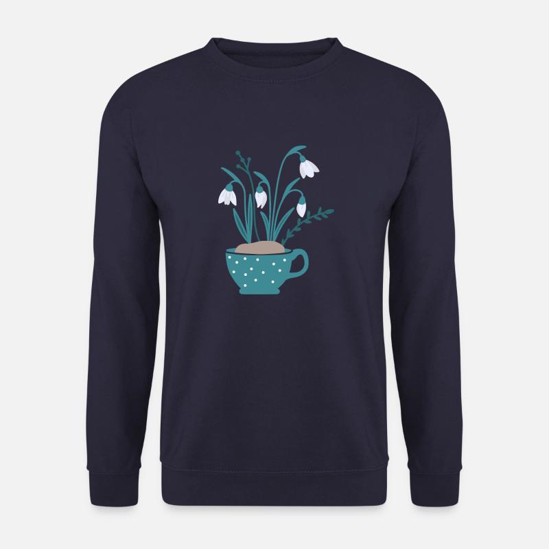 Schneeglöckchen in Tasse, farbig - Unisex Pullover - Navy