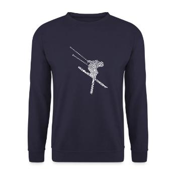 Ski Fingerabdruck - Skiing -Wintersport-Ski fahren - Unisex Pullover - Navy - Vorne - Alina (178cm) & Michal (187cm)