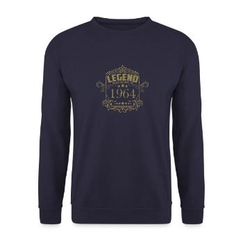 Eine Legende wurde 1964 geboren - Vintage Stil zum - Unisex Pullover - Navy - Vorne - Alina (178cm) & Michal (187cm)