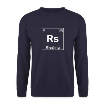 RSLNG Riesling Chemie Weiss - Unisex Pullover - Navy - Vorne - Alina (178cm) & Michal (187cm)