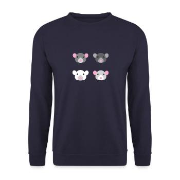 four mice rat faces - Unisex Sweatshirt - navy - Front - Alina (178cm) & Michal (187cm)