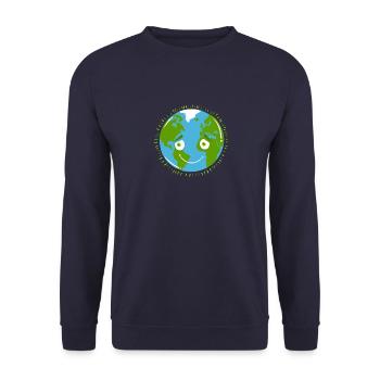 Shy planet EARTH - Unisex Sweatshirt - navy - Front - Alina (178cm) & Michal (187cm)