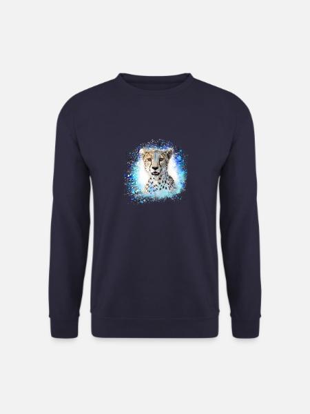 leopard, cat, wildcat, graffiti, painting,blue - Unisex Sweatshirt - navy
