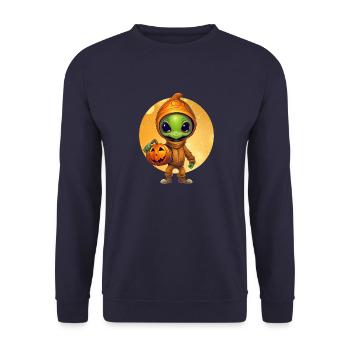 Alien & Pumpkin: Coucher de soleil d’Halloween - Sweat-shirt Unisexe - marine - Devant - Alina (178cm) & Michal (187cm)