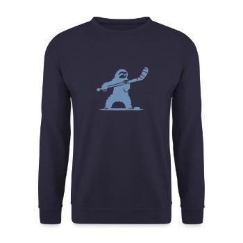 Faultier Eishockey Silhouette - Unisex Pullover - Navy - Vorne - Alina (178cm) & Michal (187cm)