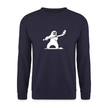 Faultier Eishockey Silhouette - Unisex Pullover - Navy - Vorne - Alina (178cm) & Michal (187cm)