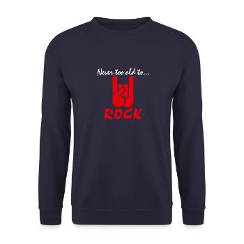 Never too old to Rock - Unisex Pullover - Navy - Vorne - Alina (178cm) & Michal (187cm)