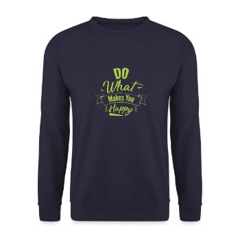 Do what makes you Happy - Unisex Sweatshirt - navy - Front - Alina (178cm) & Michal (187cm)