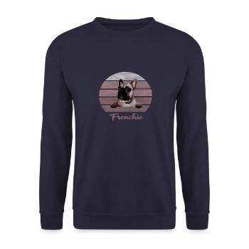 Frenchie, Chiens, Bully, Français Bulldog - Sweat-shirt Unisexe - marine - Devant - Alina (178cm) & Michal (187cm)