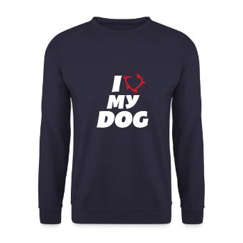 J’aime mon chien J’aime mon chien ami chien - Sweat-shirt Unisexe - marine - Devant - Alina (178cm) & Michal (187cm)