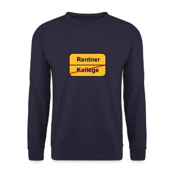 Pensionierung - Unisex Pullover - Navy - Vorne - Alina (178cm) & Michal (187cm)