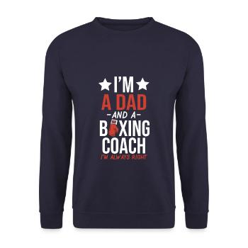 I'm A Dad And Boxing Coach - Unisex Pullover - Navy - Vorne - Alina (178cm) & Michal (187cm)