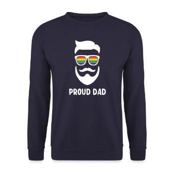 LGBT Stolze Vater - Unisex Pullover - Navy - Vorne - Alina (178cm) & Michal (187cm)