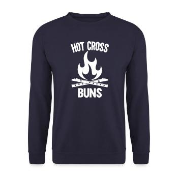 Hot Cross Buns - Unisex Sweatshirt - navy - Front - Alina (178cm) & Michal (187cm)