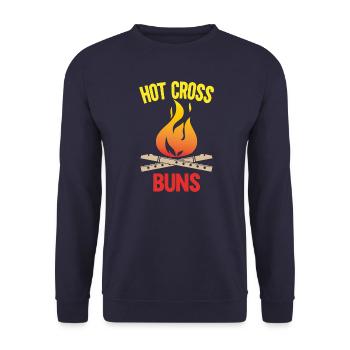 Hot Cross Buns - Unisex Sweatshirt - navy - Front - Alina (178cm) & Michal (187cm)