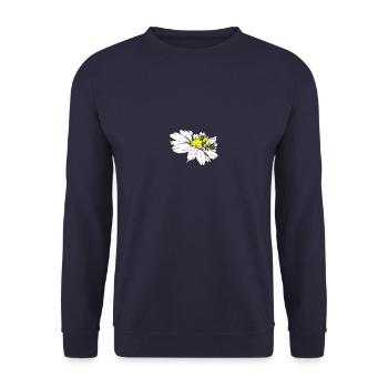 Bee Blossom Honey Bee Chamomile Daisies - Unisex Sweatshirt - navy - Front - Alina (178cm) & Michal (187cm)