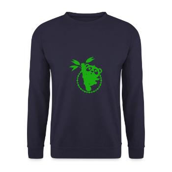 Bär - Panda Wald Natur Freiheit wild - Unisex Pullover - Navy - Vorne - Alina (178cm) & Michal (187cm)