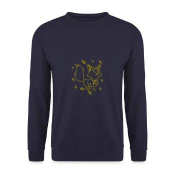 Fuchs - Tier Zoo Tierfreund Naturschutz - Unisex Pullover - Navy - Vorne - Alina (178cm) & Michal (187cm)