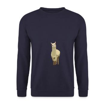 Lama alpaca alpaca wool nature animal gift sweet - Unisex Sweatshirt - navy - Front - Alina (178cm) & Michal (187cm)