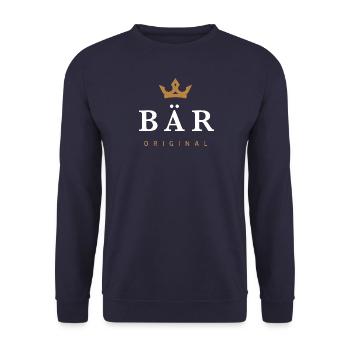 Bear Original Family Logo - Unisex Sweatshirt - navy - Front - Alina (178cm) & Michal (187cm)
