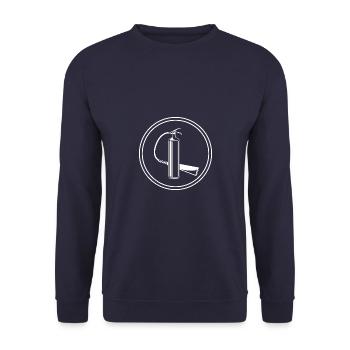 Fire extinguisher symbol fire brigade - Unisex Sweatshirt - navy - Front - Alina (178cm) & Michal (187cm)
