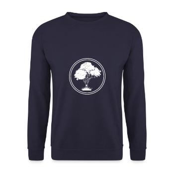 Baum Symbol Natur - Unisex Pullover - Navy - Vorne - Alina (178cm) & Michal (187cm)
