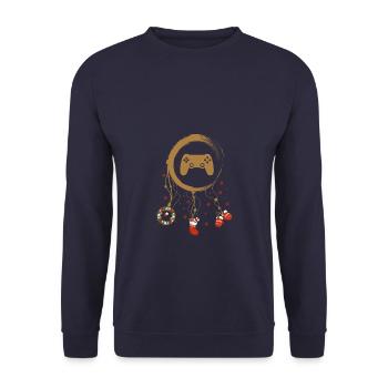 Gaming Weihnachten Weihnachtstraumfänger - Unisex Pullover - Navy - Vorne - Alina (178cm) & Michal (187cm)