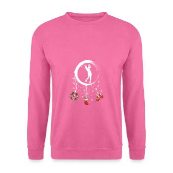 Golferin Weihnachten Weihnachtstraumfänger - Unisex Pullover - Pink - Vorne
