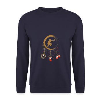 Baseball Weihnachten Weihnachtstraumfänger - Unisex Pullover - Navy - Vorne - Alina (178cm) & Michal (187cm)
