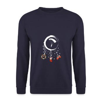 Paraglider Weihnachten Weihnachtstraumfänger - Unisex Pullover - Navy - Vorne - Alina (178cm) & Michal (187cm)