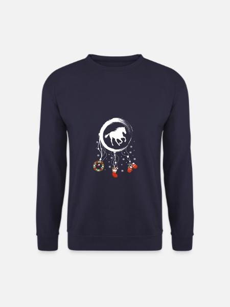 Pferd Weihnachten Weihnachtstraumfänger - Unisex Pullover - Navy