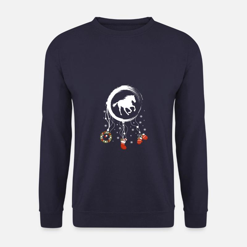 Pferd Weihnachten Weihnachtstraumfänger - Unisex Pullover - Navy
