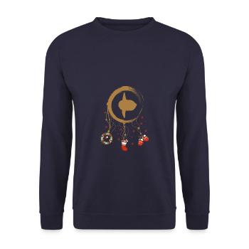 Mondfisch Weihnachten Weihnachtstraumfänger - Unisex Pullover - Navy - Vorne - Alina (178cm) & Michal (187cm)