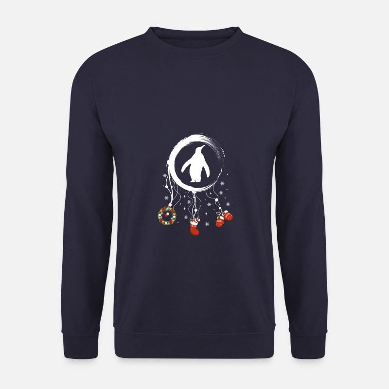 Pinguin Weihnachten Weihnachtstraumfänger - Unisex Pullover - Navy