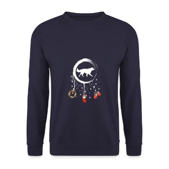 Golden Retriever Weihnachten Weihnachtstraumfänger - Unisex Pullover - Navy - Vorne - Alina (178cm) & Michal (187cm)