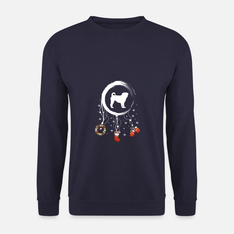 Mops Weihnachten Weihnachtstraumfänger - Unisex Pullover - Navy