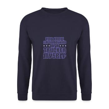 Camionneur drôle de dicton - Sweat-shirt Unisexe - marine - Devant - Alina (178cm) & Michal (187cm)