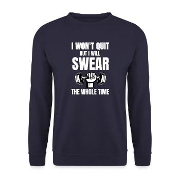 Lustiges Kreuzheben Fitnessstudio Motivation Workout Fitness Kunst - Unisex Pullover - Navy - Vorne - Alina (178cm) & Michal (187cm)