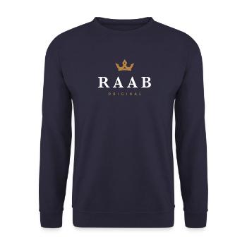 Raab Original Familienlogo - Unisex Pullover - Navy - Vorne - Alina (178cm) & Michal (187cm)
