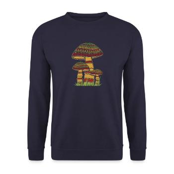Éponge Champignons Cadeau - Sweat-shirt Unisexe - marine - Devant - Alina (178cm) & Michal (187cm)