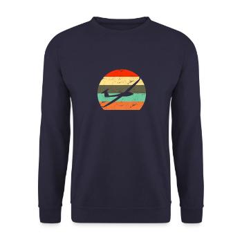 Retro glider flight gift - Unisex Sweatshirt - navy - Front - Alina (178cm) & Michal (187cm)