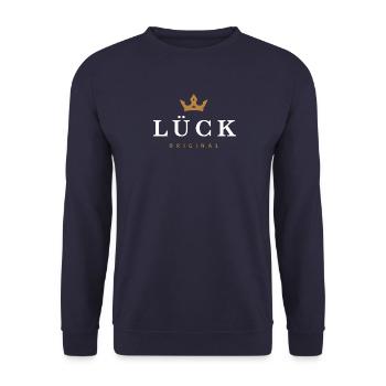 Lück Original Familienlogo - Unisex Pullover - Navy - Vorne - Alina (178cm) & Michal (187cm)