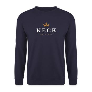 Keck Original Family Logo - Unisex Sweatshirt - navy - Front - Alina (178cm) & Michal (187cm)