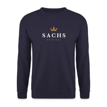 Sachs Original Familienlogo - Unisex Pullover - Navy - Vorne - Alina (178cm) & Michal (187cm)