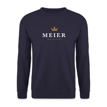 Meier Original Familienlogo - Unisex Pullover - Navy - Vorne - Alina (178cm) & Michal (187cm)